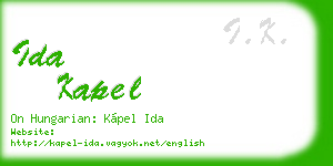 ida kapel business card