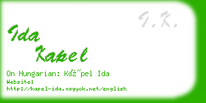 ida kapel business card